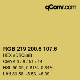カラーコード: RGB 219 200.6 107.6 | qconv.com