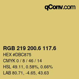 カラーコード: RGB 219 200.6 117.6 | qconv.com
