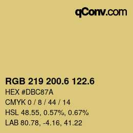 カラーコード: RGB 219 200.6 122.6 | qconv.com