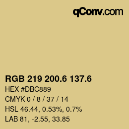 カラーコード: RGB 219 200.6 137.6 | qconv.com