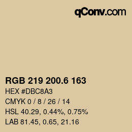 カラーコード: RGB 219 200.6 163 | qconv.com