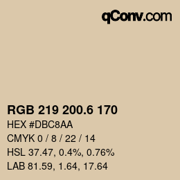 カラーコード: RGB 219 200.6 170 | qconv.com