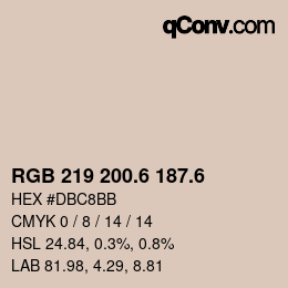 カラーコード: RGB 219 200.6 187.6 | qconv.com