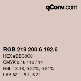 カラーコード: RGB 219 200.6 192.6 | qconv.com