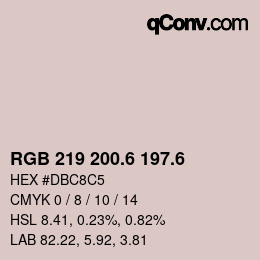 カラーコード: RGB 219 200.6 197.6 | qconv.com