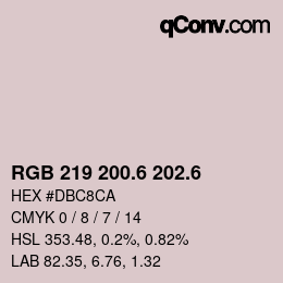 カラーコード: RGB 219 200.6 202.6 | qconv.com