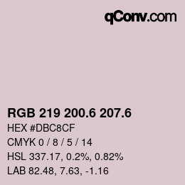 カラーコード: RGB 219 200.6 207.6 | qconv.com
