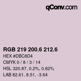 カラーコード: RGB 219 200.6 212.6 | qconv.com