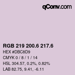 カラーコード: RGB 219 200.6 217.6 | qconv.com