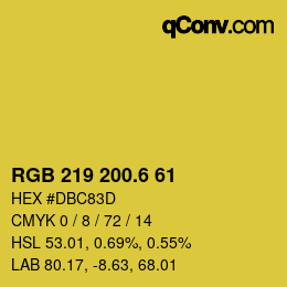 カラーコード: RGB 219 200.6 61 | qconv.com