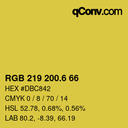 カラーコード: RGB 219 200.6 66 | qconv.com