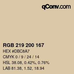 颜色代码: RGB 219 200 167 | qconv.com