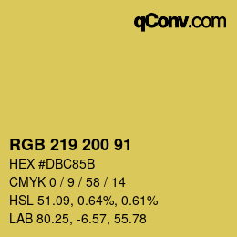 カラーコード: RGB 219 200 91 | qconv.com