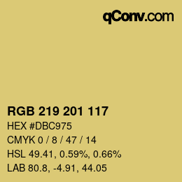 颜色代码: RGB 219 201 117 | qconv.com
