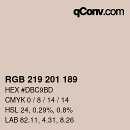 Farbcode: RGB 219 201 189 | qconv.com