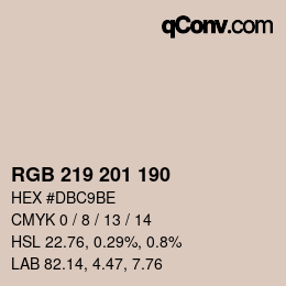 Farbcode: RGB 219 201 190 | qconv.com