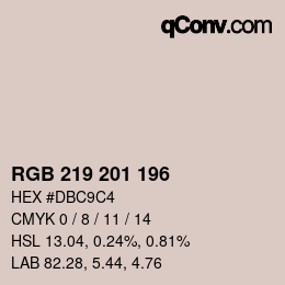 Farbcode: RGB 219 201 196 | qconv.com