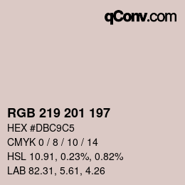 Código de color: RGB 219 201 197 | qconv.com