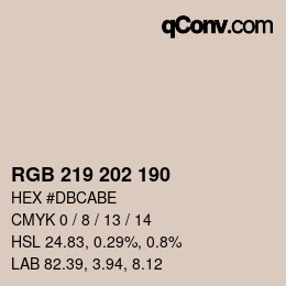 Farbcode: RGB 219 202 190 | qconv.com