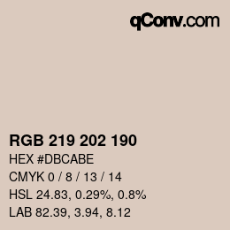 Código de color: RGB 219 202 190 | qconv.com