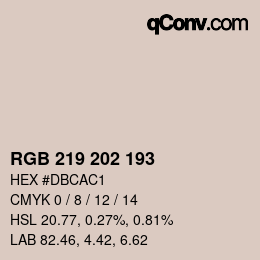 颜色代码: RGB 219 202 193 | qconv.com