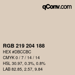 カラーコード: RGB 219 204 188 | qconv.com