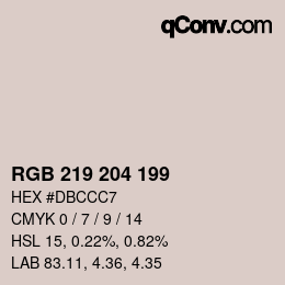 カラーコード: RGB 219 204 199 | qconv.com