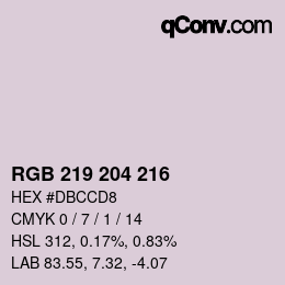 Farbcode: RGB 219 204 216 | qconv.com