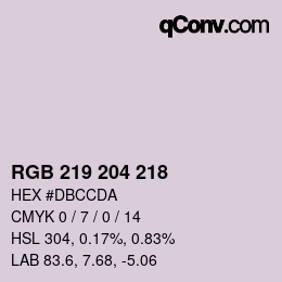 Código de color: RGB 219 204 218 | qconv.com
