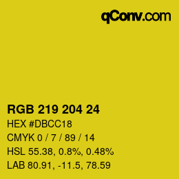 Color code: RGB 219 204 24 | qconv.com
