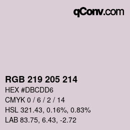 颜色代码: RGB 219 205 214 | qconv.com