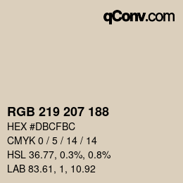 Color code: RGB 219 207 188 | qconv.com