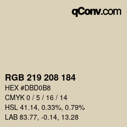 Color code: RGB 219 208 184 | qconv.com