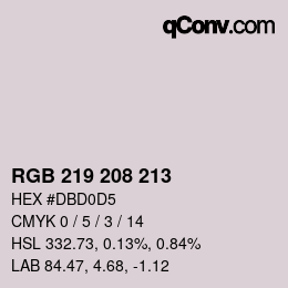 Farbcode: RGB 219 208 213 | qconv.com