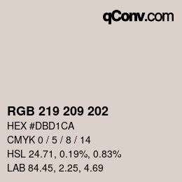 カラーコード: RGB 219 209 202 | qconv.com