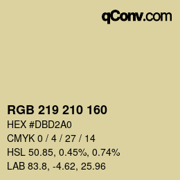 Color code: RGB 219 210 160 | qconv.com