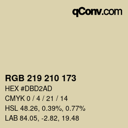 カラーコード: RGB 219 210 173 | qconv.com