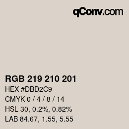 Farbcode: RGB 219 210 201 | qconv.com