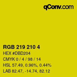カラーコード: RGB 219 210 4 | qconv.com