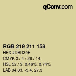 カラーコード: RGB 219 211 158 | qconv.com