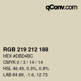 カラーコード: RGB 219 212 188 | qconv.com
