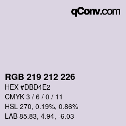 Código de color: RGB 219 212 226 | qconv.com