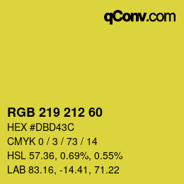 Color code: RGB 219 212 60 | qconv.com