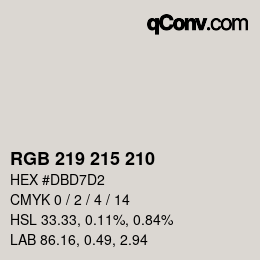 Code couleur: RGB 219 215 210 | qconv.com