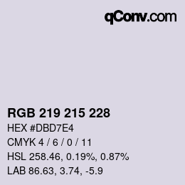 カラーコード: RGB 219 215 228 | qconv.com