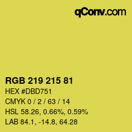 颜色代码: RGB 219 215 81 | qconv.com