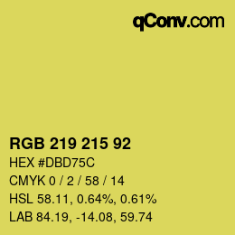 カラーコード: RGB 219 215 92 | qconv.com