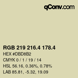 カラーコード: RGB 219 216.4 178.4 | qconv.com