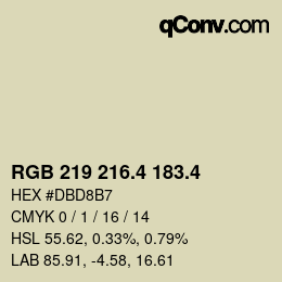 カラーコード: RGB 219 216.4 183.4 | qconv.com