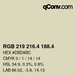 カラーコード: RGB 219 216.4 188.4 | qconv.com